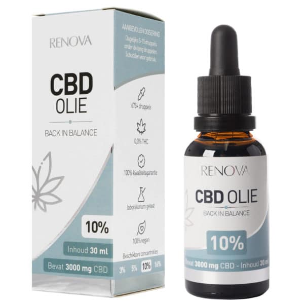 une bouteille d'huile de CBD à côté d'une boîte d'huile de CBD.