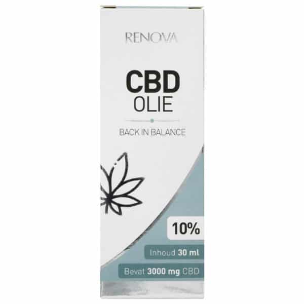 une bouteille d'huile de cbd sur fond blanc.