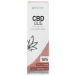 une bouteille d'huile de cbd posée sur une table.