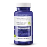 Une bouteille bleue de Vitakruid – Zinc Méthionine & Cuivre (90 capsules végétaliennes) avec une étiquette blanche en néerlandais listant les ingrédients et les valeurs nutritionnelles, ainsi qu'un symbole végétalien vert.